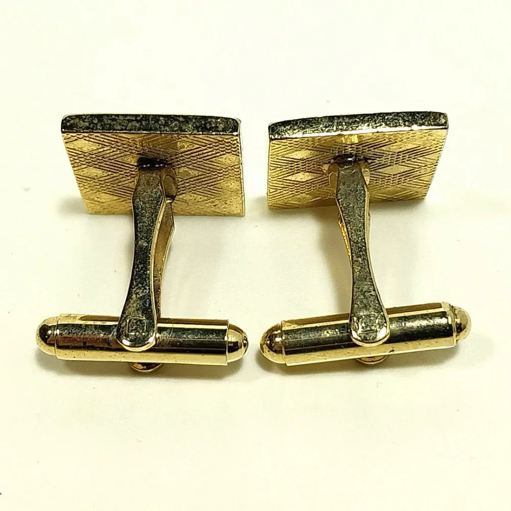 Vintage Black And Gold Tone Cufflinks CLASSIC Men's Formal Wear Accessory #1289